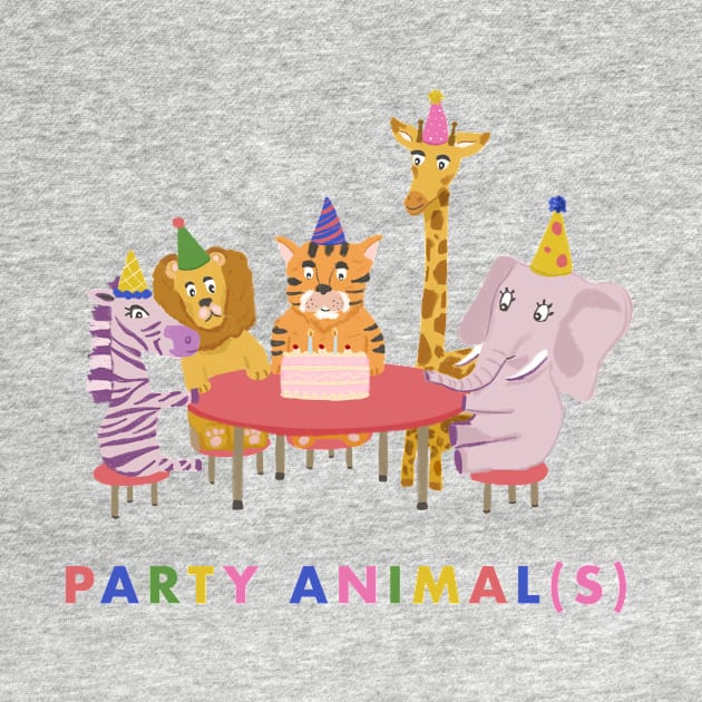 Party Animals - safari zoo animals birthday party pun by alfrescotree